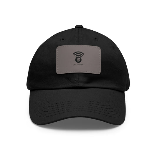 Wi-Fi Money Dad Hat with Leather Patch (Rectangle)